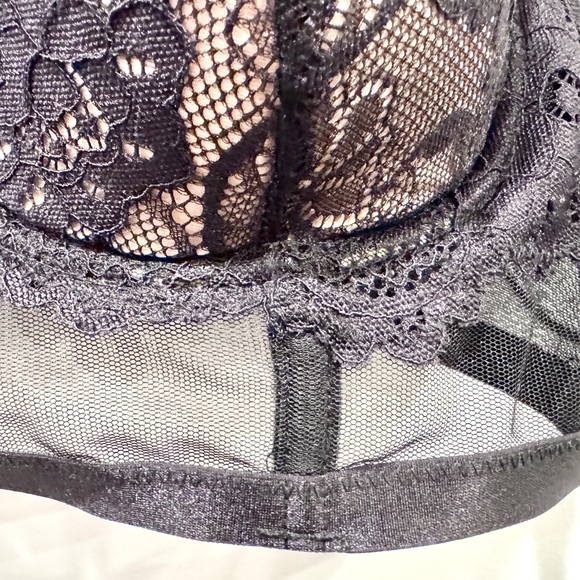 Torrid Curve Black Floral Lace Nude Full Coverage Balconette Bra NWOT - Picture 5 of 14